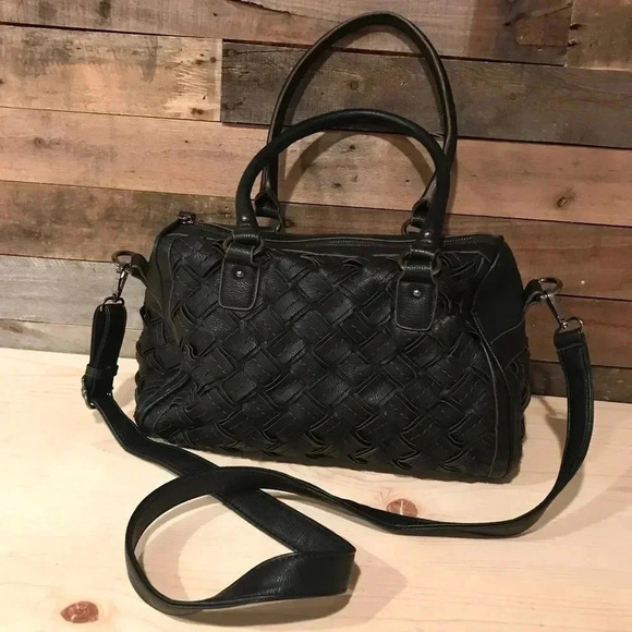 Mellie Bianco Sydney Double Handle Woven Satchel Bag - Picture 1 of 5